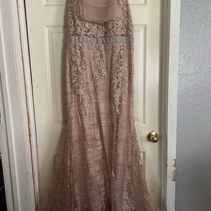 Long dress Rose and silver
